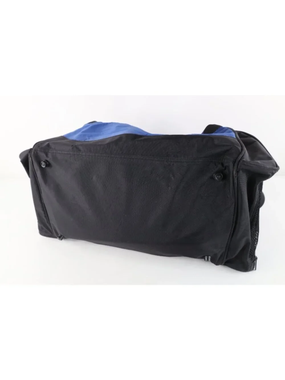 Vintage 90s Reebok Distressed Spell Out Handled Duffel Bag Gym Carry On Blue
